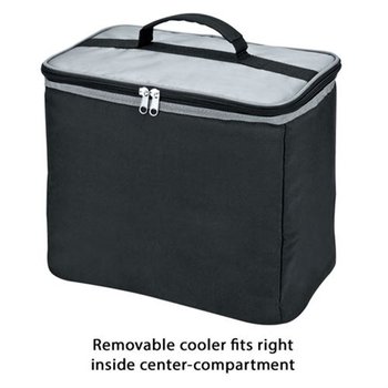 Car Trunk Organizer With Insulated Cooler - Collapsible 3-Section Storage For Groceries, Road Trips, SUVs & Trucks (Blue-Grey)