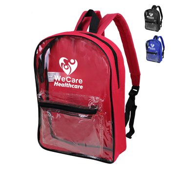 Clear Backpack - One-Color Personalization Available from Positive Promotions