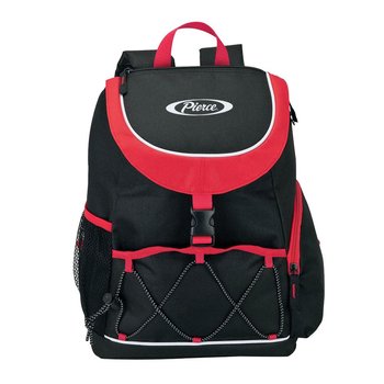 Backpack Cooler With Front Buckled Pocket & Adjustable Elastic Cord - Personalization Available from Positive Promotions