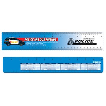 Police Are Our Friends Plastic Ruler - One-Color Personalization Available from Positive Promotions