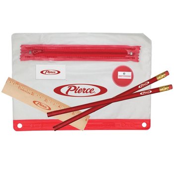 6-Piece Pencil Pouch School Kit - Personalization Available from Positive Promotions