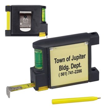6 1/2 Ft. Level Notepad Tape Measure - Personalization Available from Positive Promotions