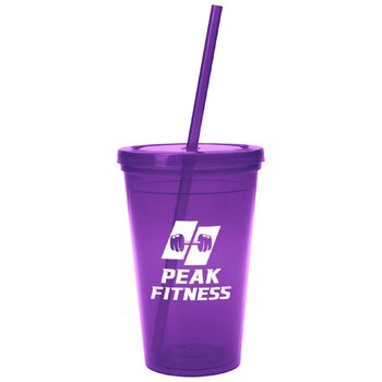 Sunsplash Double-Wall Tumbler 16 oz. - One-Color Personalization Available from Positive Promotions