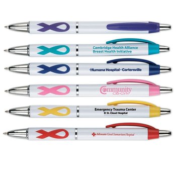 Awareness Ribbon Grip Pen - One-Color Personalization Available from Positive Promotions