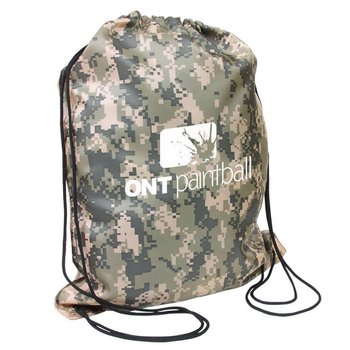 Camo Drawstring Backpack - Personalization Available from Positive Promotions