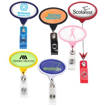 Jumbo Oval Retractable Badge Holder - Personalization Available from Positive Promotions