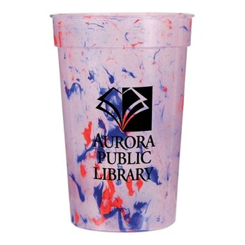 Color Confetti Plastic Stadium Cup 17-oz. - Personalization Available from Positive Promotions