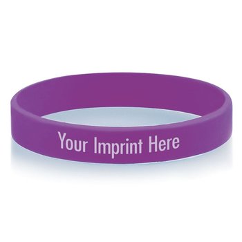 Purple Silicone Bracelet - Debossed Personalization Available from Positive Promotions