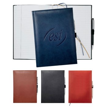 Hard Cover Bound Journal With FSC® Mixed Paper - Debossed Personalization Available from Positive Promotions
