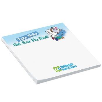 Take Note: Get Your Flu Shot BIC® Sticky Notepad - Full-Color Personalization Available from Positive Promotions