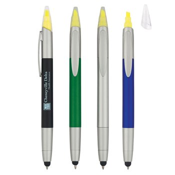 Twist Action 3-In-1 Pen/Highlighter/Stylus - Personalization Available from Positive Promotions