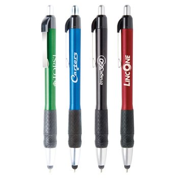 MaxGlide&trade; Click Metallic Stylus Pen - Personalization Available from Positive Promotions