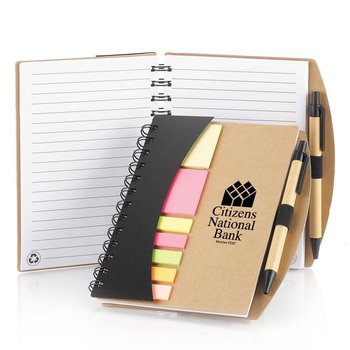 Mini Journal With Pen, Flags, & Sticky Notes - Personalization Available from Positive Promotions