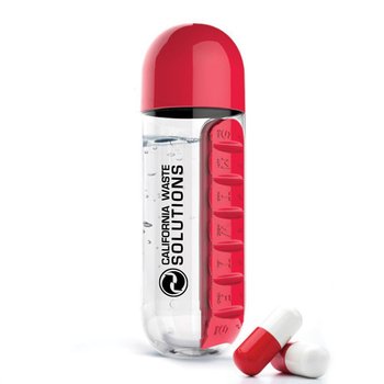 2-in-1 Pill Organizer and Water Bottle - Personalization Available from Positive Promotions