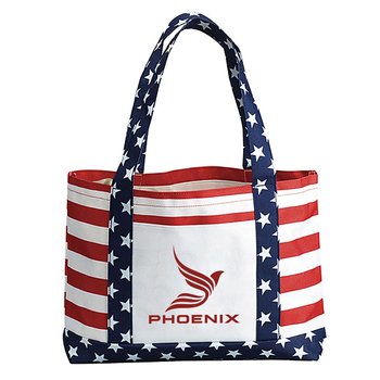USA Stars & Stripes Tote Bag - Personalization Available from Positive Promotions