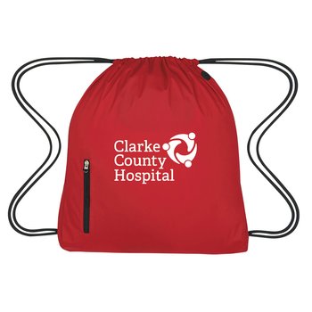 Side Zipper Drawstring Backpack - Personalization Available from Positive Promotions