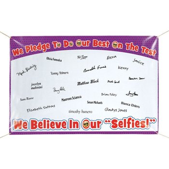 We Pledge To Do Our Best On The Test 5' x 3' Pledge Banner from Positive Promotions