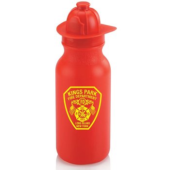 Fire Helmet Water Bottle 20-Oz. - Personalization Available from Positive Promotions