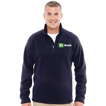 Devon & Jones&reg; Men's Bristol Sweater Fleece Half-Zip - Embroidery Personalization Available from Positive Promotions
