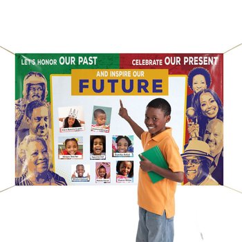 Let's Honor Our Past, Celebrate Our Present And Inspire Our Future 5' x 3' Vinyl Banner from Positive Promotions
