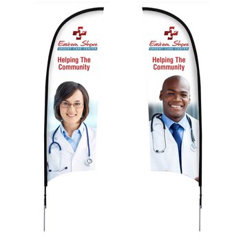 Sail Sign Flag Kit - 9' Razor-Shaped Flag - Full-Color Personalization Available from Positive Promotions