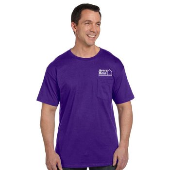 Hanes&reg; Unisex 6.1 oz. Beefy-T&reg; With Pocket - Personalization Available from Positive Promotions