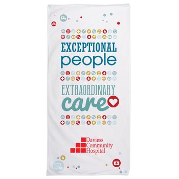 Exceptional People, Extraordinary Care Beach Towel - Personalization Available from Positive Promotions