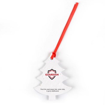 Tree-Shaped Plantable Wildflower Seed Holiday Ornament - Personalization Available from Positive Promotions