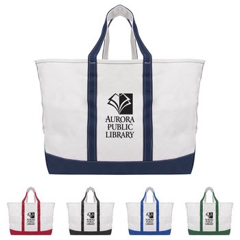 Accent Boater Tote Bag - Personalization Available from Positive Promotions
