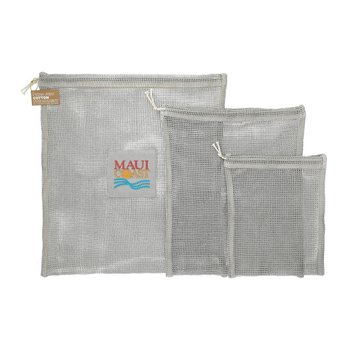 Recycled Cotton Mesh Cinch Pouch Travel Set - Personalization Available from Positive Promotions