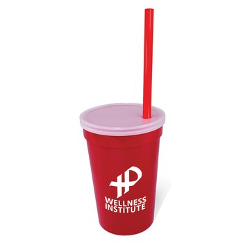 Cup/Straw/Lid Set - 17 Oz. - Personalization Available from Positive Promotions