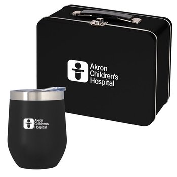 Matte Black Lunch Box Set - Personalization Available from Positive Promotions