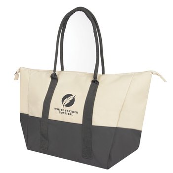 Two-Tone Water-Resistant Jumbo Cooler Tote - Personalization Available from Positive Promotions