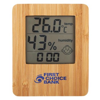 Indoor Bamboo Digital Weather Forecaster - Personalization Available from Positive Promotions