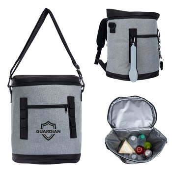 Heathered Round Cooler Bag - Personalization Available from Positive Promotions