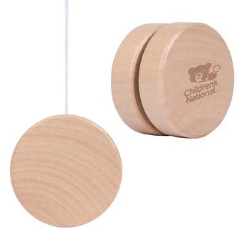 Natural Bamboo Yo-Yo - Laser-Engraved Personalization Available from Positive Promotions
