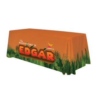 6' LazerLine 4-Sided Table Throw - Full-Color Personalization Available from Positive Promotions