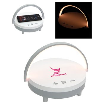 Rise Wireless Speaker, Wireless Charger, and Touch Light - Personalization Available from Positive Promotions