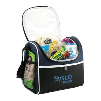 9-Can Lunch Cooler with Strap - Embroidered Personalization Available from Positive Promotions