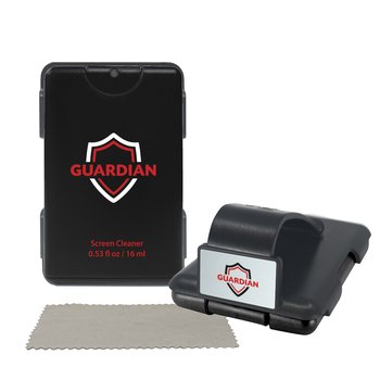 Screen Cleaner Spray with Auto Visor Clip & Microfiber Cleaning Cloth - Full-Color Personalization Available from Positive Promotions