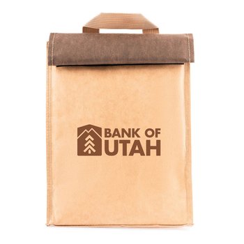 Brown Paper Lunch Cooler Bag 7L - Personalization Available from Positive Promotions