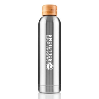 Tribeca Stainless Bottle with Spill-Proof Bamboo Lid 20-Oz. - Personalization Available from Positive Promotions