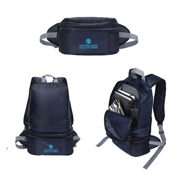 3-in-1 Backpack & Cooler Waist Bag - Personalization Available from Positive Promotions