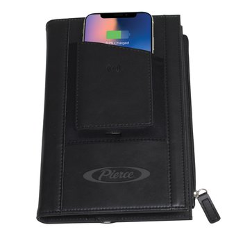 Wireless Power Bank Journal - Debossed Personalization Available from Positive Promotions
