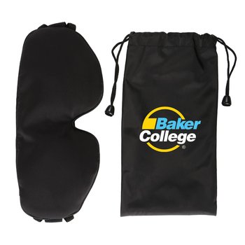 Black Satin Lavender Weighted Eye Mask - Personalization Available from Positive Promotions