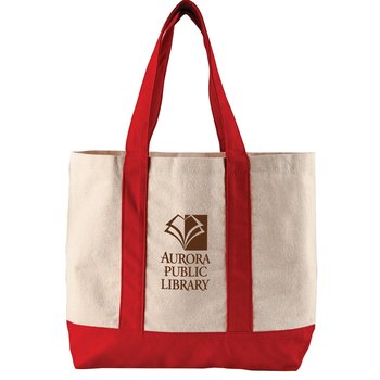 Cape Cotton Canvas Boater Tote Bag - Personalization Available from Positive Promotions