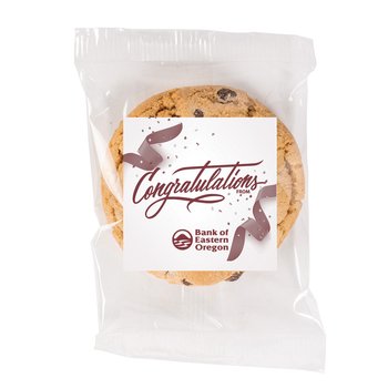 Chocolate Chip Cookie Individually Wrapped - Full-Color Personalization Available from Positive Promotions