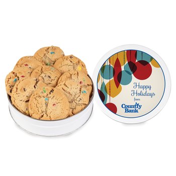 9-Piece Chocolate Candy Cookies in Tin - Full-Color Personalization Available from Positive Promotions