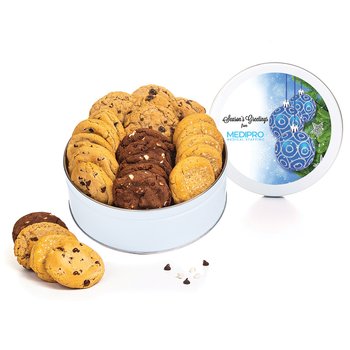 18-Piece Baker's Classic Assorted Cookies in Tin - Full-Color Personalization Available from Positive Promotions