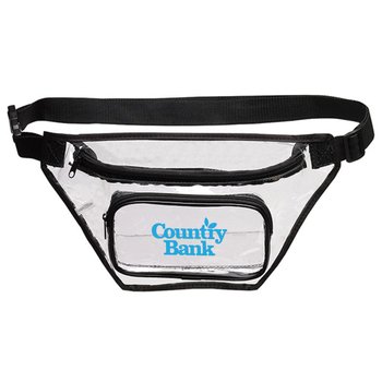 Secure Clear Fanny Pack with Zippered Pocket - Personalization Available from Positive Promotions
